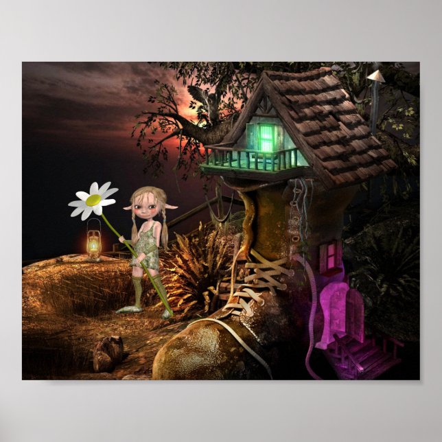 SHOE HUS CUTE ELF GIRL FANTASY POSTER (Framsidan)