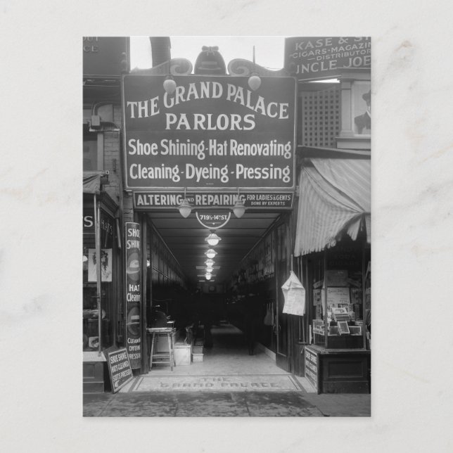Shoe Shine Parlor, 1920-talet Vykort (Framsida)