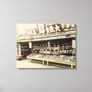 Shoe shoppar i Kyoto, c.1890 (detfärgade fotoet) Canvastryck