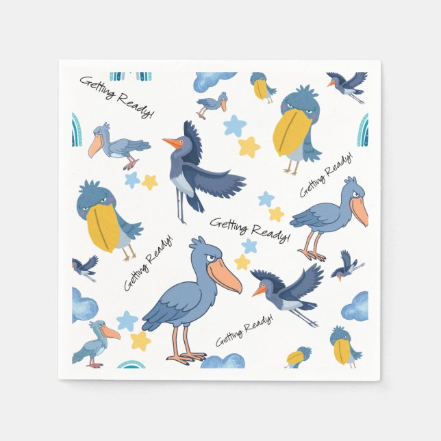 Shoebill Baby Shower Napkins Pappersservett (Framsidan)