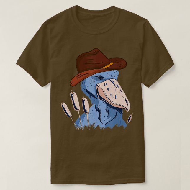 Shoebill Bird African Stork Bird Älskare Cowboy Ha T Shirt (Design framsida)