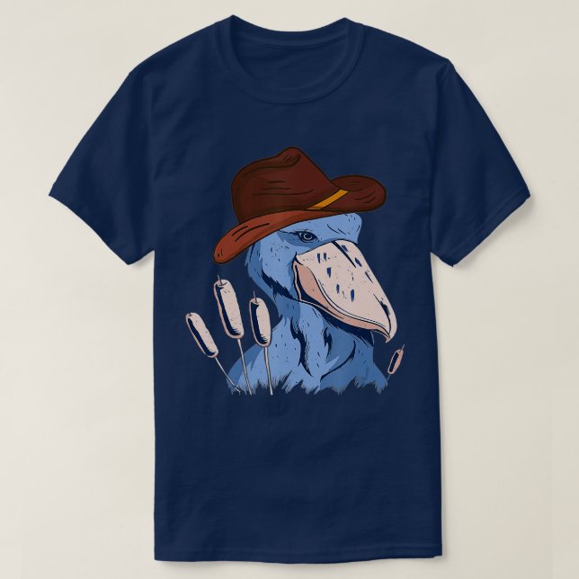 Shoebill Bird African Stork Bird Älskare Cowboy Ha T Shirt (Design framsida)