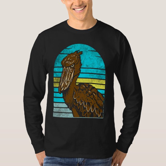 Shoebill Bird Animal Colorful  1 T Shirt (Framsida)