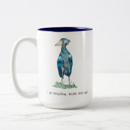 Shoebill Stork Affirmations Two-Tone Coffee Mugg