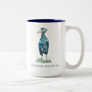 Shoebill Stork Affirmations Two-Tone Coffee Mugg