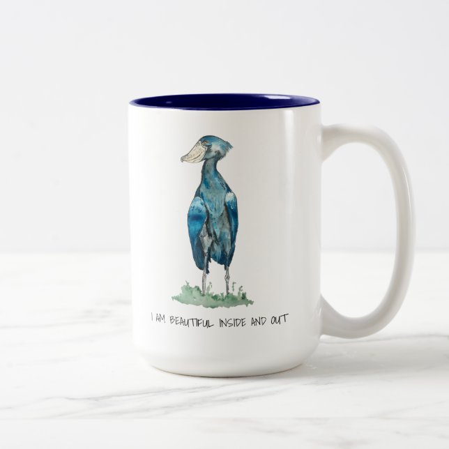 Shoebill Stork Affirmations Two-Tone Coffee Mugg (Höger)