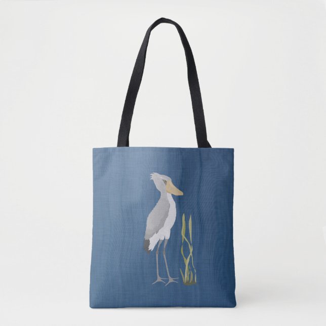 Shoebill Stork Allover Tote Bag Tygkasse (Framsida)
