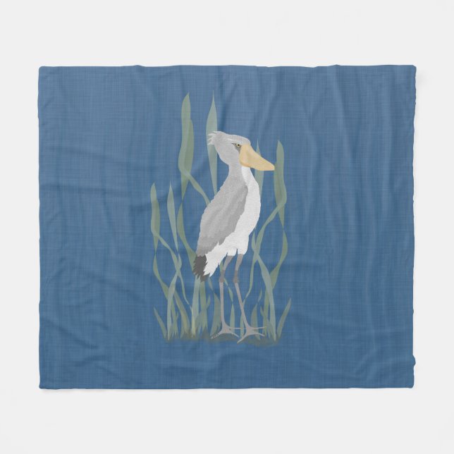 Shoebill Stork Fleece Blanket (Framsidan (Horisontell))