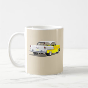 Shoebox mugg 1955 - gult och vit