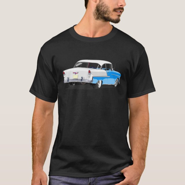 Shoebox skjorta 1955 i ljust - blått och vit tee shirt (Framsida)