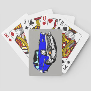 Shoebox som 1956 leker kort i blått casinokort
