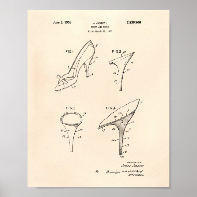 Shoes and Heels 1958 Patent Art Old Peper Poster (Framsidan)