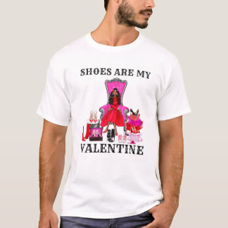 Shoes är mina Valentine Black Queens Melanin Women T Shirt