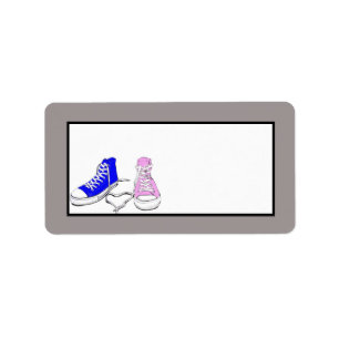 Shoes Blue/Rosa Bröllop, e-post Adress Adressetikett