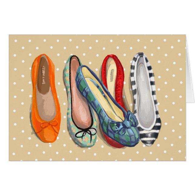 Shoes - liten tofflor hälsningskort (Framsidan Horizontal)