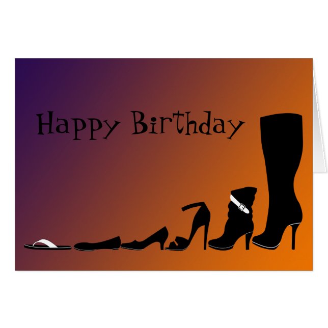 Shoes Lycklig Biratday Wish Hälsningskort (Framsidan Horizontal)