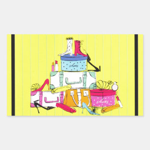 Shoes Shoes & Luggage Cute Colorful Design Rektangulärt Klistermärke