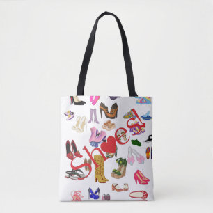 Shoes! Tote Bag Bright & Colorful Mode Älskare" Tygkasse