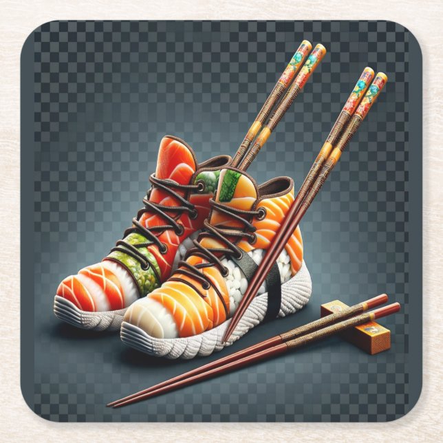 Shoeshi ME - Unik Sushi Sneaker Underlägg Papper Kvadrat (Framsidan)