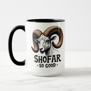 Shofar hittills bra Jewish Goat Hanukkah Älskare Mugg