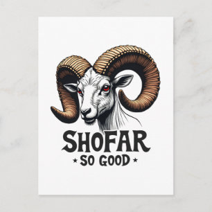 Shofar hittills bra Jewish Goat Hanukkah Älskare Vykort