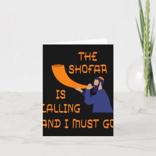 Shofar kallar och jag måste gå judisk nyår Ro Kort