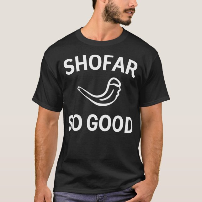 Shofar So Bra Rosh Hashannah Rams Horn Jewish New T Shirt (Framsida)