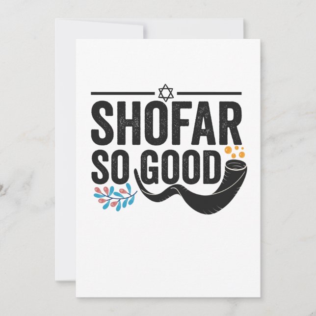 Shofar So good Funny Jewish Hanukkah Holiday Gift Tack Kort (Framsida)