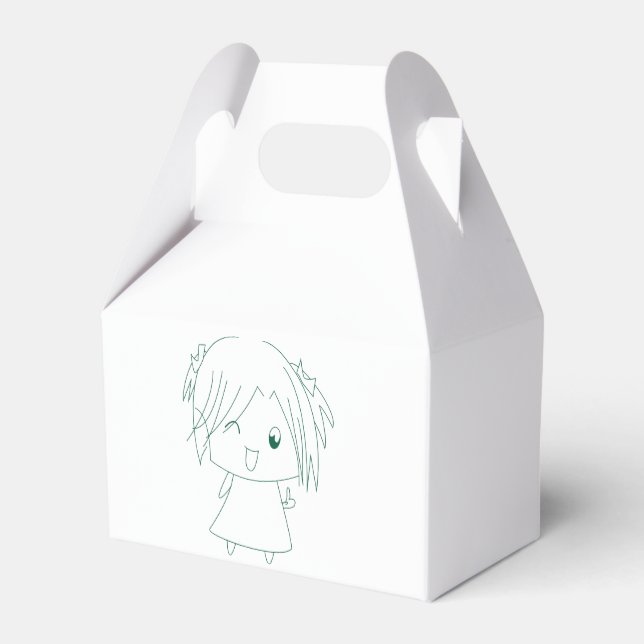Shojo Girl Favor Boxes Presentaskar (Baksidan Sidan)