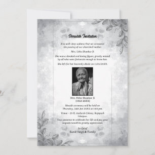 Shok Sandesh Hindu Shraddh Inbjudningar