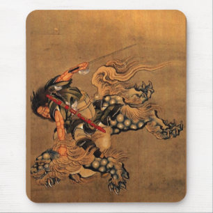 Shoki som rider en lejona Shishi Musmatta