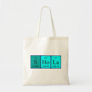 Shola Periodisk bord namn tote bag Tygkasse