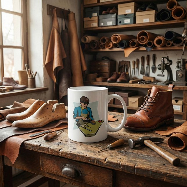 ShoM Reparation Cobbler Vintage Shoemaker Kaffemugg (Skapare uppladdad)