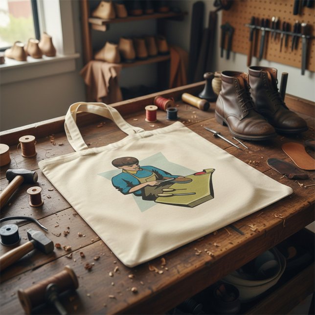 ShoM Reparation Cobbler Vintage Shoemaker Tygkasse (Skapare uppladdad)