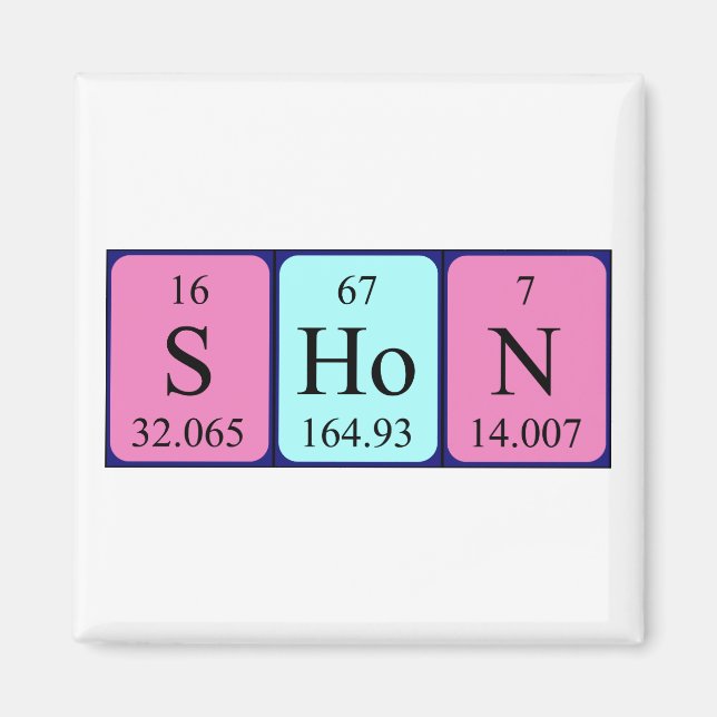 Shon Periodisk bord namn magnet (Framsidan)