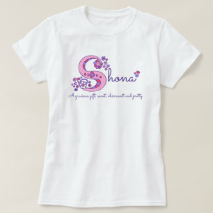 Shona flicka skjorta för monogram för S känd Tee Shirt