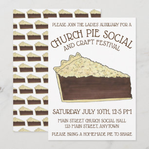 Shoo Fly Paj Social Party Dessert Bake Sale Segce Inbjudningar