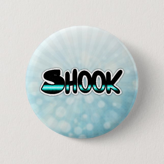 Shook Teal and Black Slang Button Knapp (Framsida)