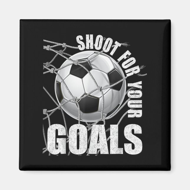 Shoot For Your Goals Kids Soccer Themed Motivation Magnet (Framsidan)
