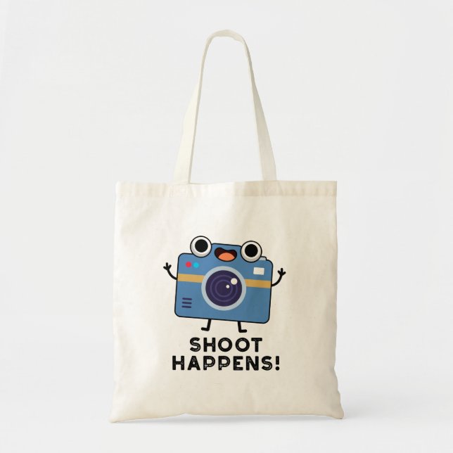 Shoot Happens Funny Camera Pun Tygkasse (Framsidan)
