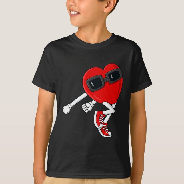 Shoot Heart Dance Valentines day Boys Girls Kids T Shirt (Framsida)
