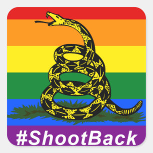 #ShootBack-etikett Fyrkantigt Klistermärke