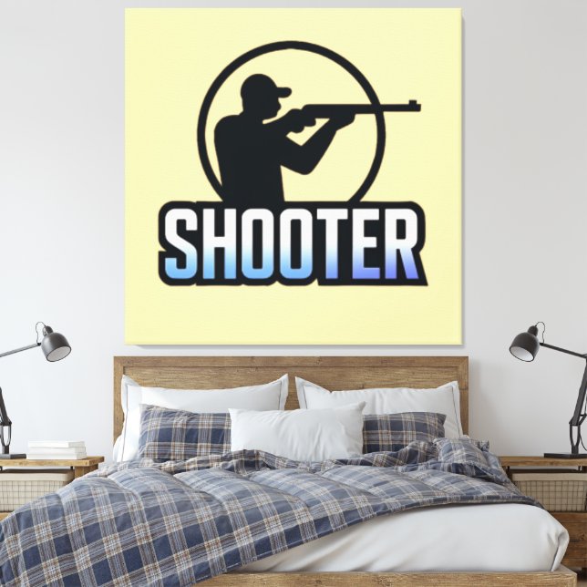 Shooter - Marksman Silhouette Premium Design Canvastryck (Insitu (sovrum))