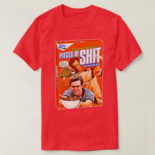 Shooter McGavins Delar av för Breakfast Cereal T Shirt (Design framsida)