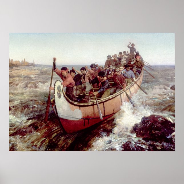 Shooting the Rapids, 1879 by Frances Anne Hopkins Poster (Framsidan)