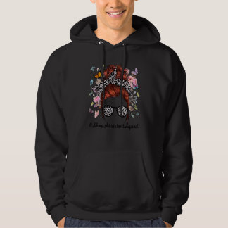 Shop Assistant Messy Bun Leopard Butterfly Blommig Hoodie