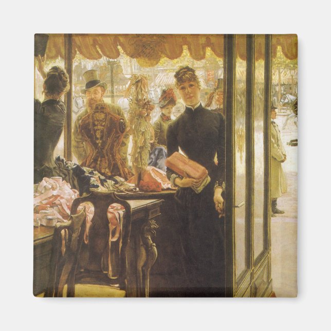 Shop Girl by James Tissot, Victorian Fine Art Magnet (Framsidan)