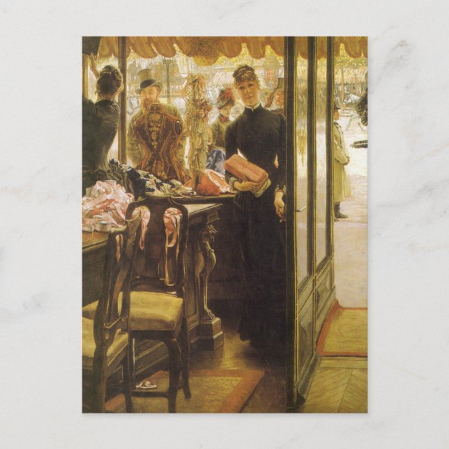 Shop Girl by James Tissot, Victorian Fine Art Vykort (Framsida)