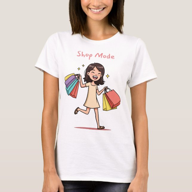 Shop Mode shoppingnörd T Shirt (Framsida)
