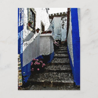 Shop och steg i Obidos Portugal Vykort